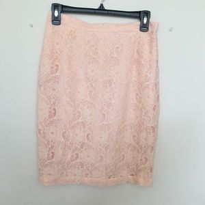 Soft pink pencil skirt